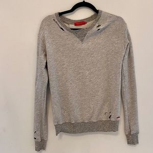 Philosophy Grey Distressed Sweater (Size XS) - Fits more oversized (more like si